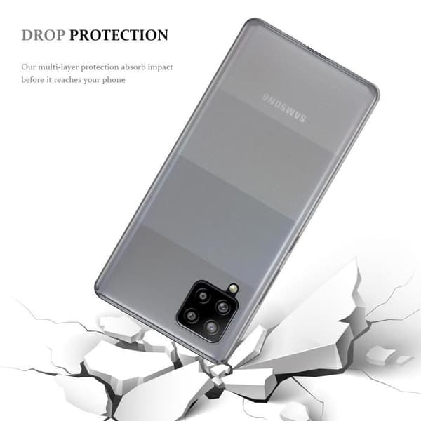 Transparent stötsäker silikonfodral för Samsung Galaxy A42 4G Vit