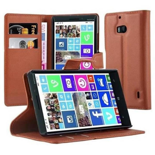 Cadorabo Fodral Nokia Lumia 930 / 929 BRUNT Fodral Fodral Fullt skydd Magnetiskt stöder Stativkortplats