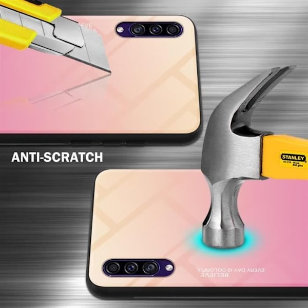 Coque - CADORABO - A50 4G / A50s / A30s - Bicolor Gul/Rosa - TPU-skydd - Halkfri Gul, Rosa