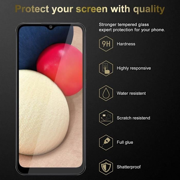 Skärmhärdat glas för Samsung Galaxy A02s Skyddsfilm i HÖGT TRANSPARENT härdat härdat glas Transparent