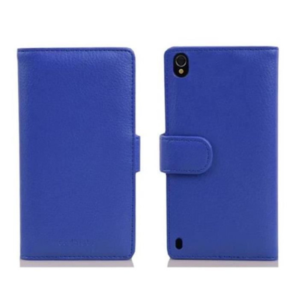 Etui Housse - CADORABO - Huawei ASCEND P7 - Syntetiskt läder - Ljusblå - 3 Fack för Kort HIMLABLÅT