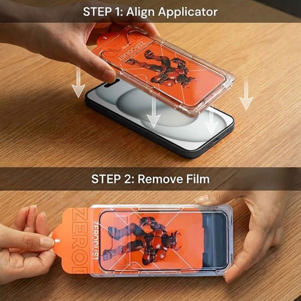 Härdat glas för iPhone 15 PLUS Skärmskydd Vit