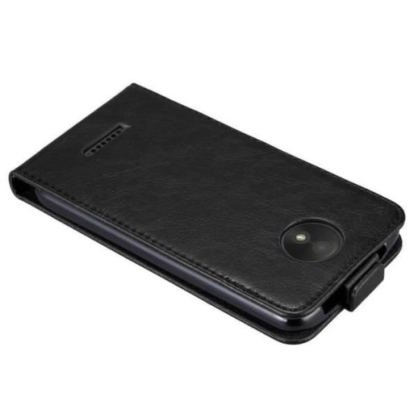 Skyddshölje - CADORABO - Motorola MOTO C - Syntetiskt läder - Flip - Magnetstängning Svart