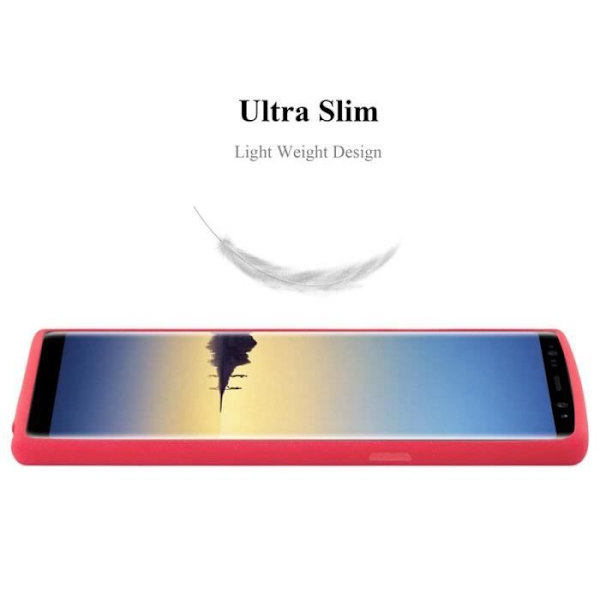 Samsung Galaxy NOTE 8-fodral i RED FROST av Cadorabo (FROST Design) Ultratunt mjukt silikongel TPU-skydd med anti-chock
