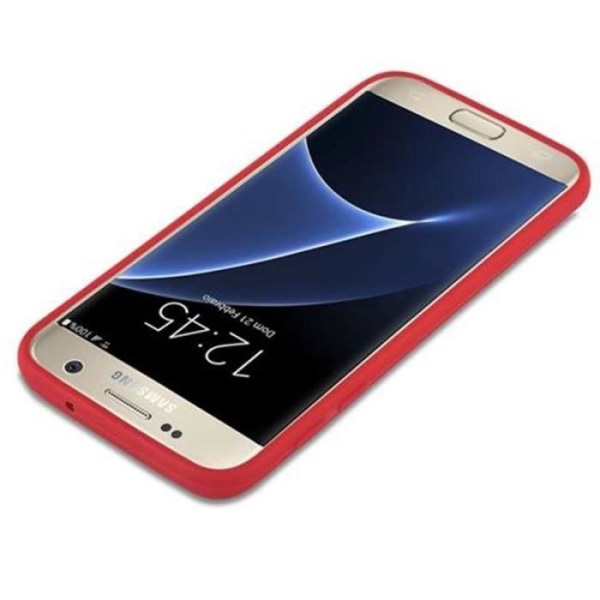 Samsung Galaxy S7-fodral i CANDY RED av Cadorabo (CANDY Design) Ultratunt mjukt silikongel TPU-fodral med anti-chock –