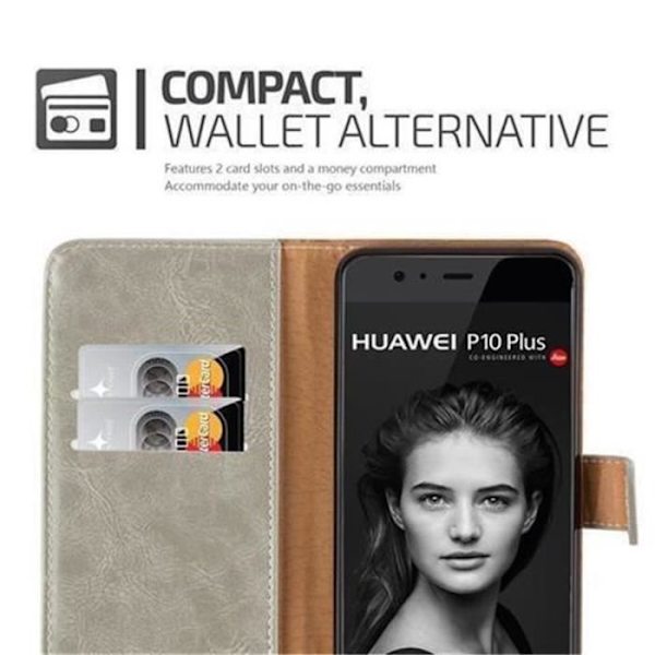 Huawei P10-fodral i CAPPUCINO BROWN by Cadorabo (LUXURY Design) Fodral med fullständigt skydd med flipskydd och stativ