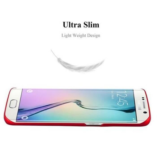 Samsung Galaxy S6 EDGE Fodral Röd Metall Matt Design - Cadorabo - Ultra Slim Bumper Röd