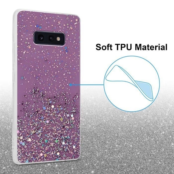 Mobilskal för Samsung Galaxy S10e - CADORABO - Lila - Skydd i silikon TPU - Glitter - Flexibel Lila