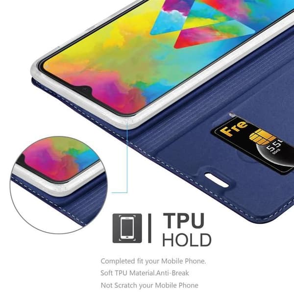Flipfodral för Samsung Galaxy M21 / M30s i MÖRKBLAU CLASSY Plånbok Stötsäker Blå
