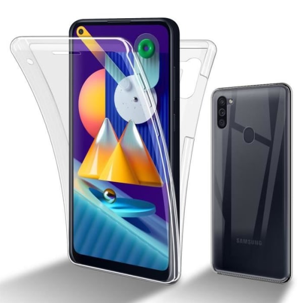 Cadorabo Fodral för Samsung Galaxy A11 EU / M11 i Transparent Fodral 360° Helkroppsskydd Skärmskydd Transparent