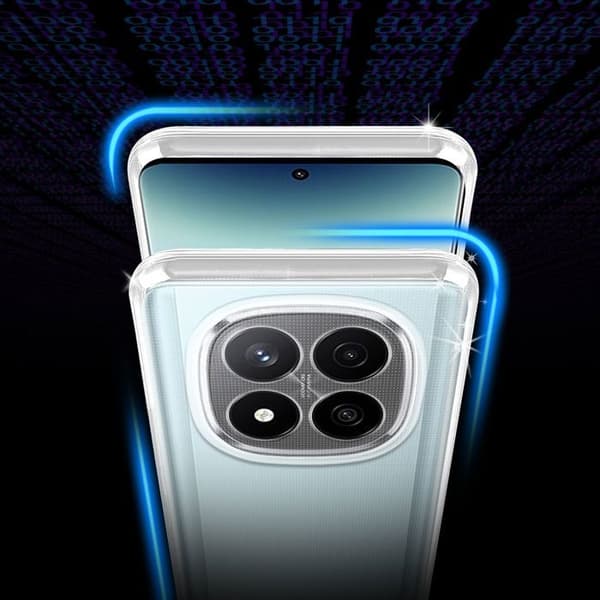 Transparent stötsäker silikonfodral för Xiaomi Redmi Note 14 Pro Plus 5G Vit