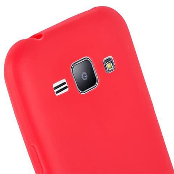 Skyddsfodral för Samsung Galaxy J1 2015 CANDY RÖD Stötsäker Silikon Röd