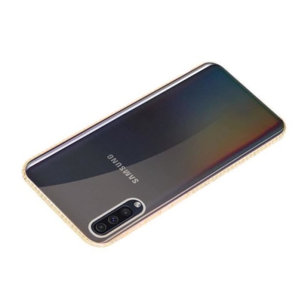 Cadorabo fodral till Samsung Galaxy A50 fodral - i Orange Slim Rhinestone TPU silikon