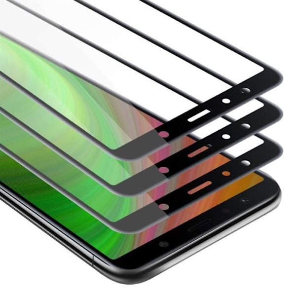 Cadorabo 3x helglas skärmskydd för Samsung Galaxy A7 2018 i TRANSPARENT med SVART härdat härdat Transparent
