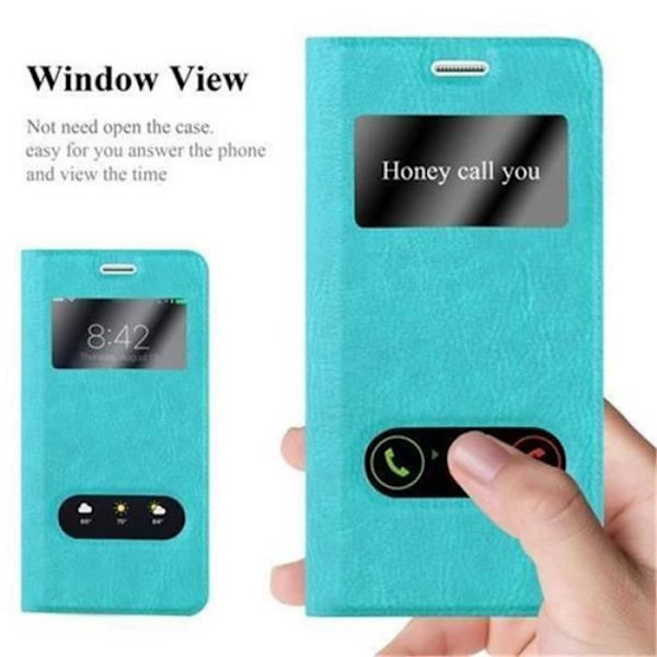 Cadorabo Samsung Galaxy S5 / S5 NEO TURQUOISE MINT VIEW Fodral Fodral Fodral Fodral Magnetskydd stöder Stativfönster