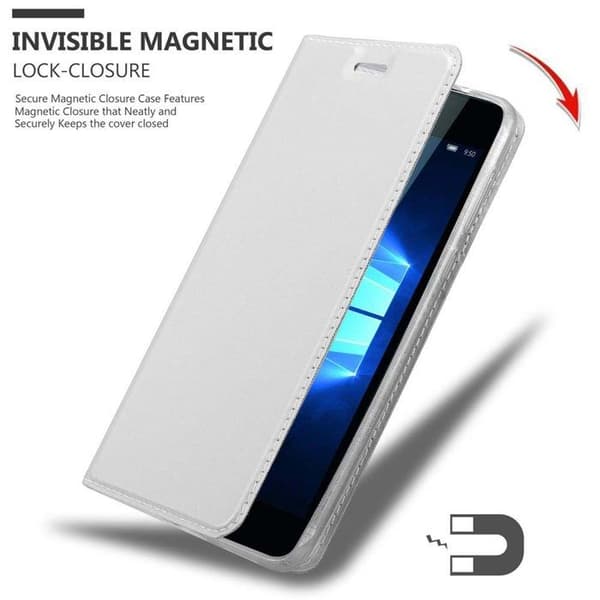 Flip-fodral för Nokia Lumia 950 Klassisk Silver Plånbok Stötsäker Grå