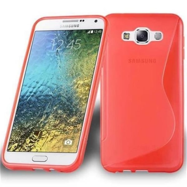 Samsung Galaxy E7 2015 CHERRY RED Fodral Cadorabo DESIGN S Gel TPU Silikonskydd Fodral Skydd Ultra Slim Bumper