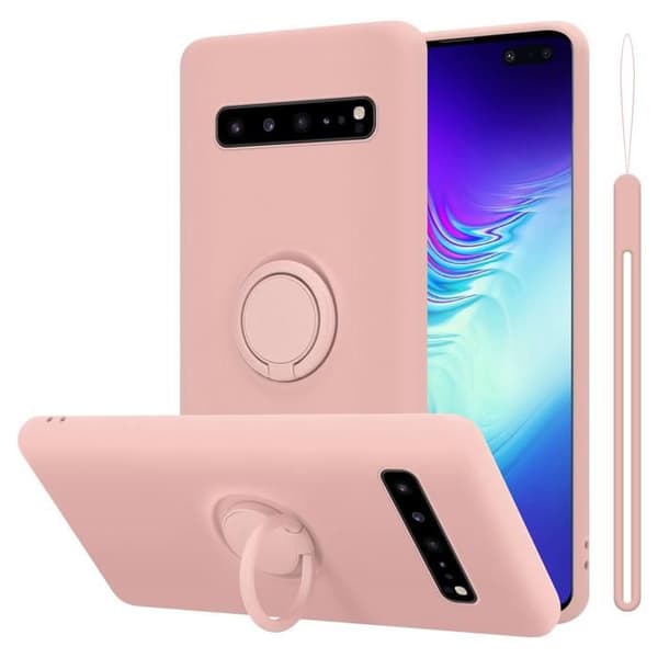 Skyddsfodral för Samsung Galaxy S10 5G Skyddsfodral i LIQUID PINK Etui Case Cover Ros