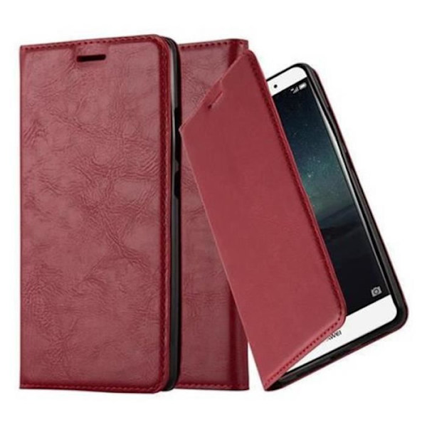 Huawei MATE S fodral i APPLE RED från Cadorabo (INVISIBLE MAGNETIC CLOSURE Design) Helt skyddande fodral med flip flik
