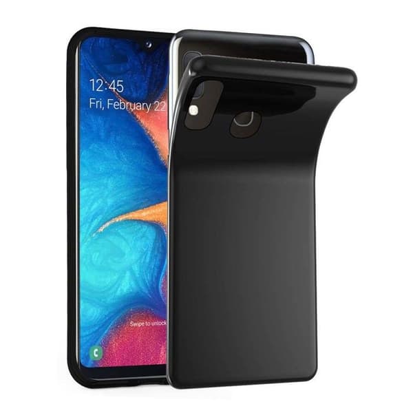 Transparent stötsäker silikonfodral för Samsung Galaxy A10e / A20e Svart