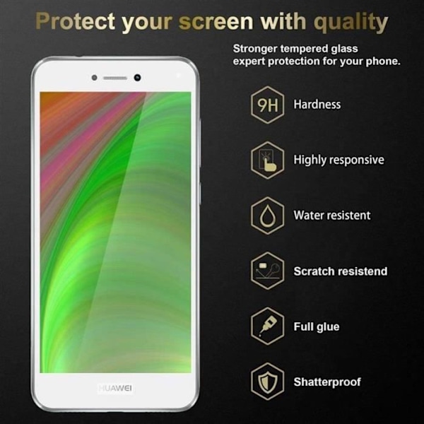 Cadorabo 3x härdat glas för Huawei P8 LITE 2017 i TRANSPARENT med VIT - Paket med 3 skärmskydd med skydd