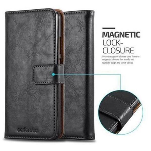 Huawei P10-fodral i JET BLACK från Cadorabo (LYX-design) Fullt skyddsfodral med flipskydd och horisontellt stativ