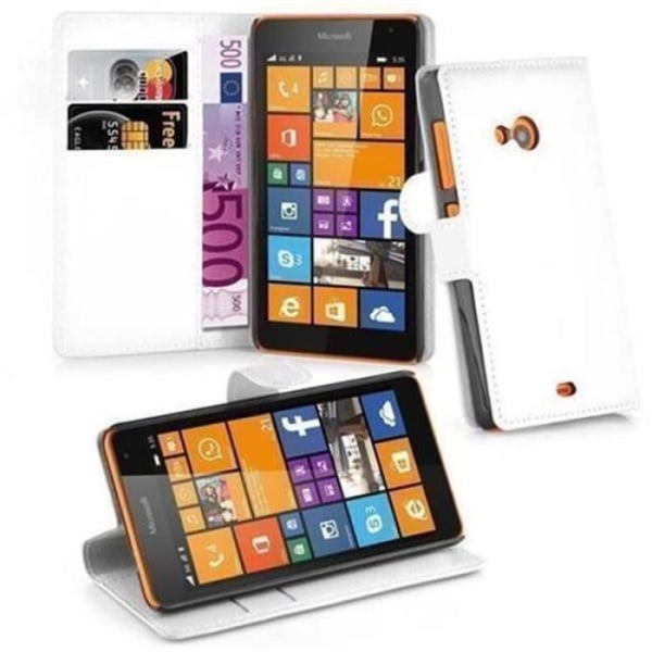 Nokia Lumia 535 Fodral i VIT ALABASTER från Cadorabo Helt skyddsfodral med Flip Flip och praktiskt horisontellt stativ i
