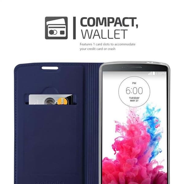 Flip-fodral för LG G3 i MÖRKBLAU CLASSY Plånbok Stötsäker Blå