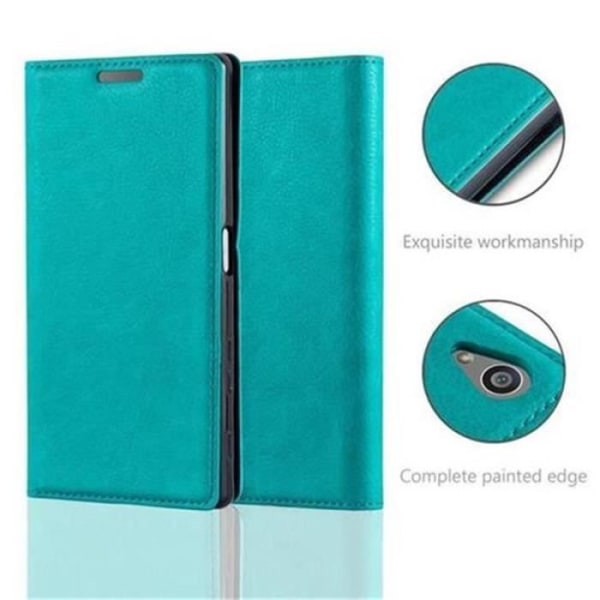 Sony Xperia Z5 Fodral i OIL TURQUOISE från Cadorabo (INVISIBLE MAGNETIC CLOSURE Design) Fullständigt skyddsfodral med