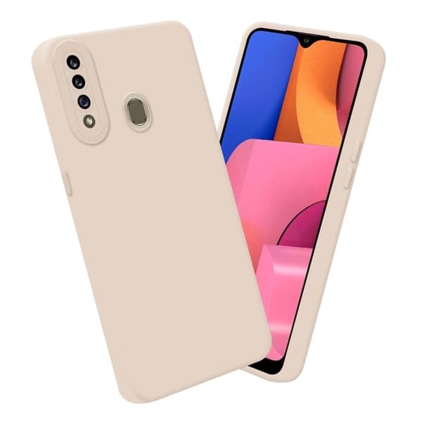 Skyddsfodral för Samsung Galaxy A20s i FLUID CRÈME Stötskydd Ros