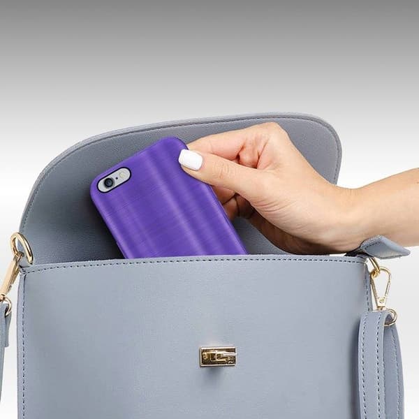 Skal för iPhone 6 PLUS / 6S PLUS Borstad Lila Kameraskydd Violett