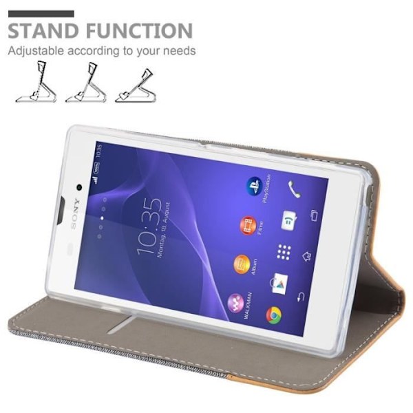Coque Sony Xperia T3 i LJust GRÅ BRUN från Cadorabo - Komplett skyddande fodral med flip-och clasp. Ljus gråbrun