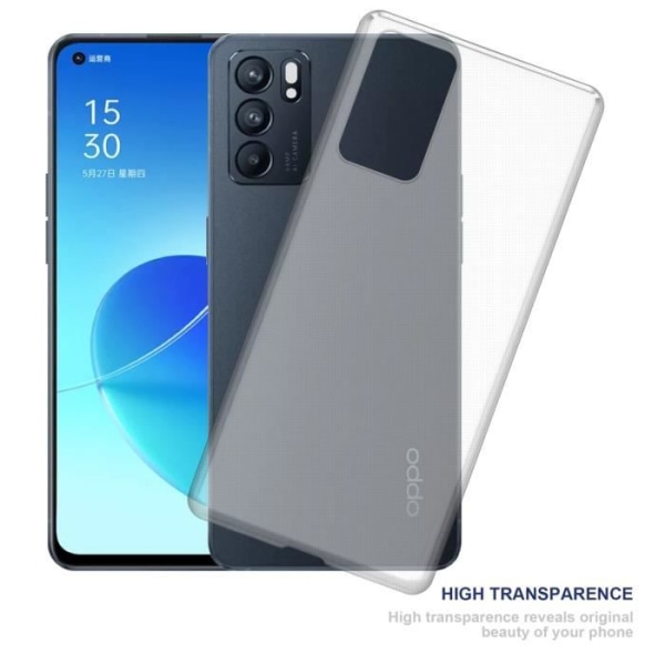 Fodral till Oppo Reno6 5G skal i KOMPLETT TRANSPARENT Fodral Skydd Silikon TPU mobiltelefon