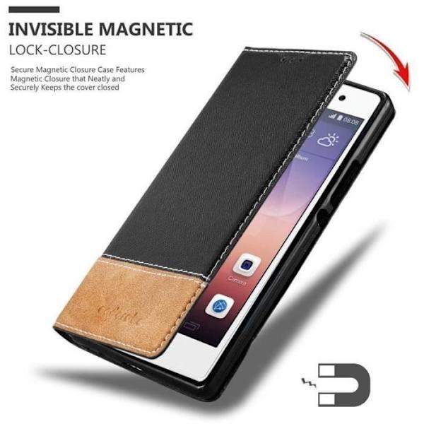 Cadorabo skal för Huawei P7 - i Brunt - Reservera X – Plånbok