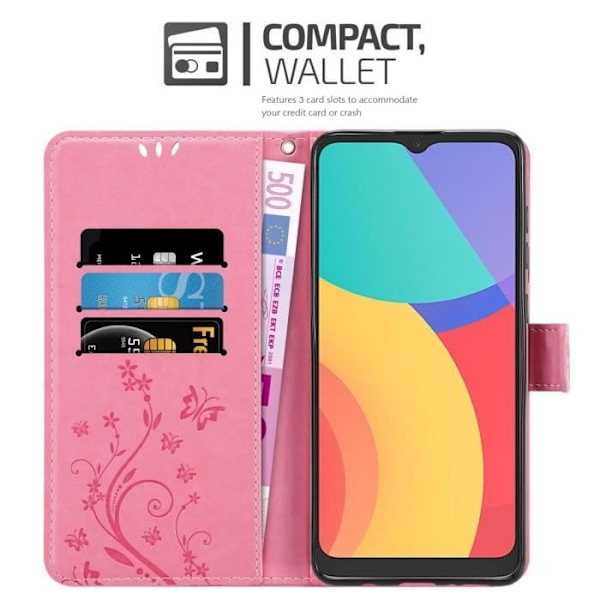 Coque - CADORABO - Alcatel 1S 2021 / 3L 2021 - Blommig - Similläder - Ställfunktion Rosa