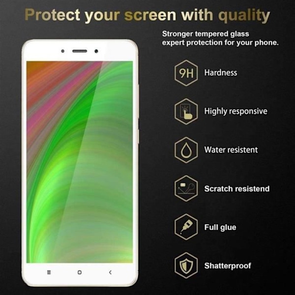 Skärmskyddsfilm - CADORABO - Xiaomi RedMi NOTE 4 - Härdat glas - Transparent - 0,3 mm Transparent, vit