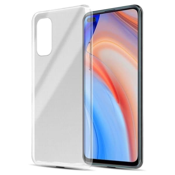 Transparent stötsäker silikonfodral för Oppo Reno4 Vit