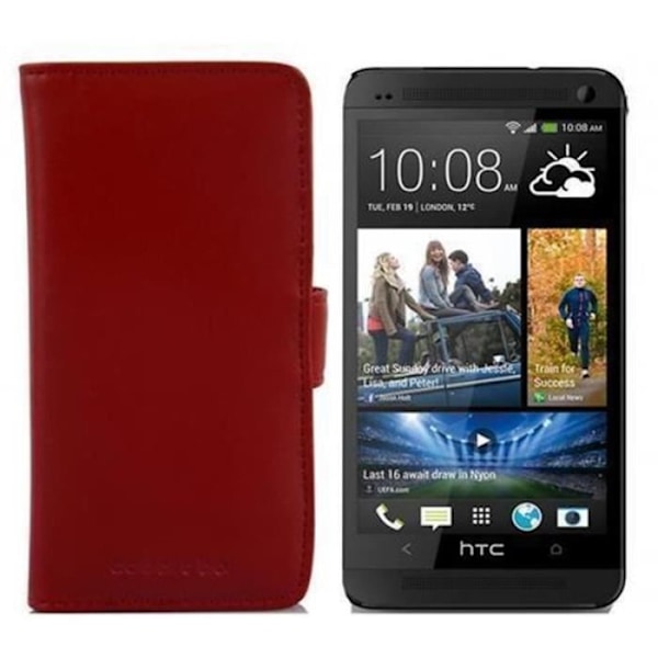 HTC ONE M4 MINI Fodral - CADORABO - Röd - Smidigt konstläder - 360° flik - Integrerat skydd Röd