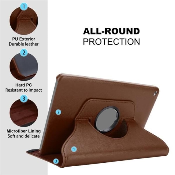 Coque för iPad AIR 2/2013 - Cadorabo - Brun - Syntetisk läder - Inbyggt stöd - 360° skydd kastanj