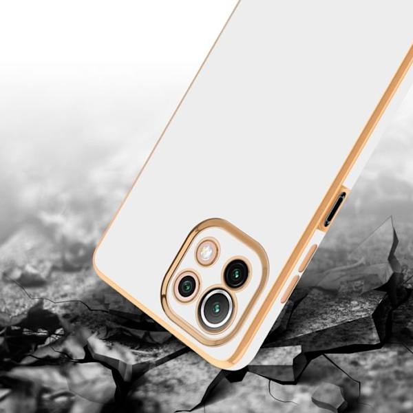Fodral till Xiaomi Mi 11 LITE (4G / 5G) / 11 LITE NE Fodral i glansigt vit - guld Fodral Silikon TPU och skydd för Vit