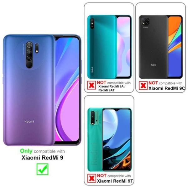 Telefontui - CADORABO - Xiaomi RedMi 9 - Frostad svart - Hybridskydd - TPU-silikon Frostade Svart