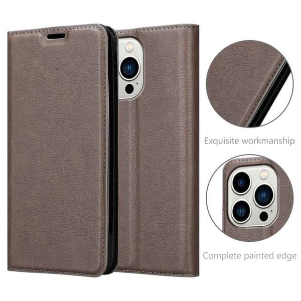 Etui för iPhone 14 PRO Fodral i MÖRKBROWN brun