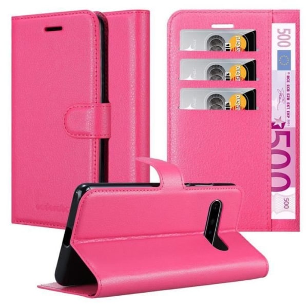 Etui för LG V60 ThinQ - CADORABO - ROSA BONBONSFÄRG - Syntetläder - Magnetisk stängning - Ställfunktion GODISROSA