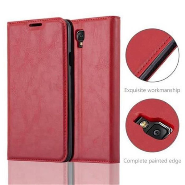 Samsung Galaxy NOTE 3 NEO-fodral i APPLE RED från Cadorabo (INVISIBLE MAGNETIC CLOSURE Design) Fodral med fullständigt skydd