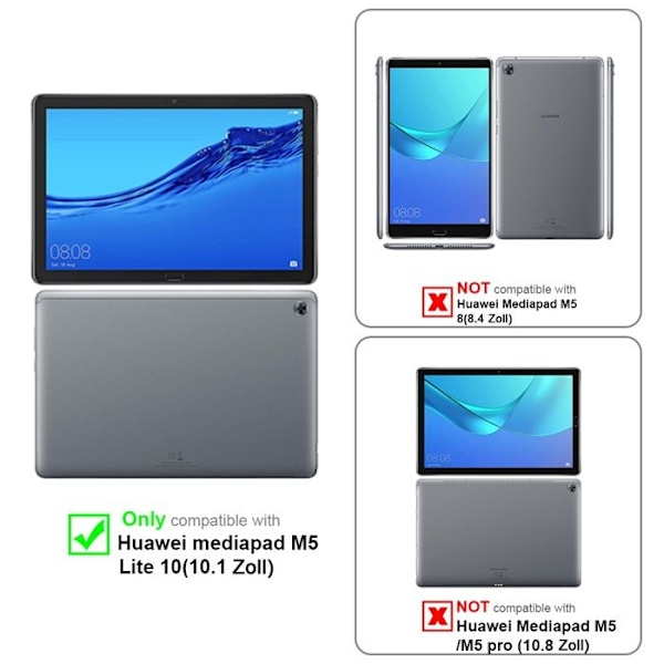 Etui för Huawei MediaPad M5 LITE 10 (10.1 tum) Fodral i MÖRKBLEU JERSEY Tablet Fodral Skydd Auto Wake Up Blå