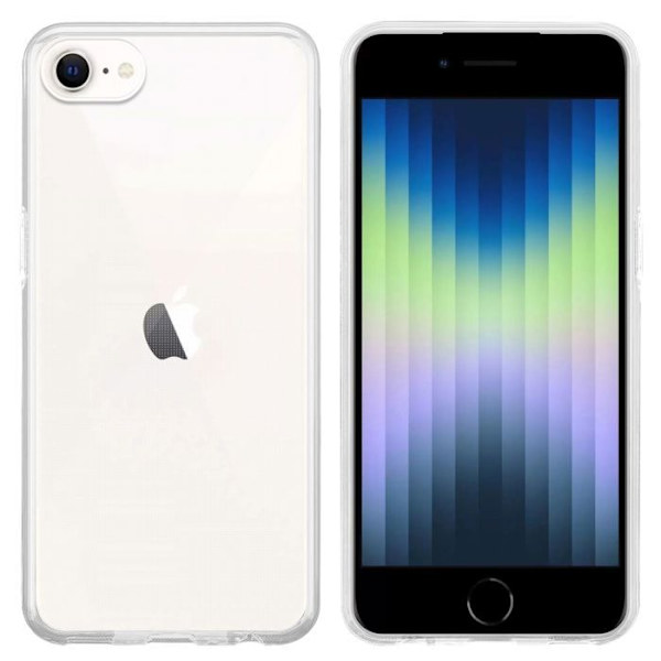 Transparent stötsäker silikonfodral för iPhone SE4 Vit