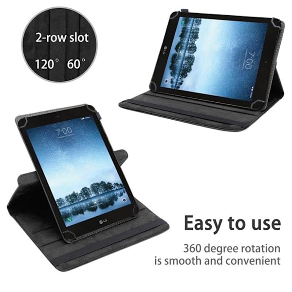 Fodral för LG G Pad F2 (8.0 tum) Etui i SVART Hölster Skydd 360 grader konstläder Plånbok Wallet Svart