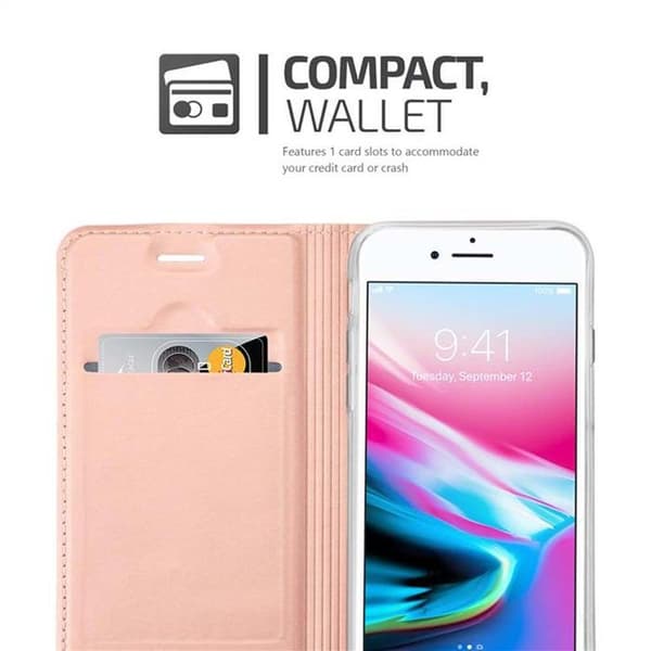 Flipfodral för iPhone 7 / 7S / 8 / SE 2020 Klassisk Guld Rosé Plånbok Stötsäker Ros