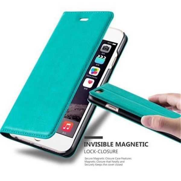 Cadorabo Fodral Apple iPhone 6 /6S PETROL TURKOS Osynlig MAGNETISK STÄNGNING Fodral Fodral Stöder Stand Card Slot