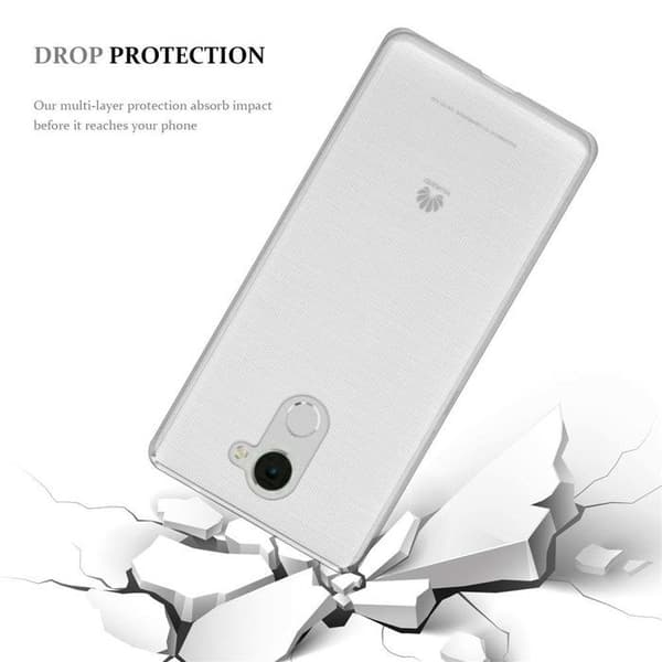 Transparent stötsäker silikonfodral för Huawei Enjoy 7 PLUS Vit